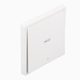KHL Push Button in Classic White, inscribed with “PRESS”